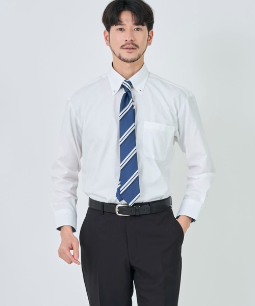 TETE HOMME(テットオム)の「形態安定 吸水速乾 アソート T/Cドレスシャツ(ビジネスシャツ・メンズ・ブルー/ホワイト系1/グレー系1/サックスブルー/ホワイト系2/チェック・X-LARGE/LARGE/MEDIUM)」の3枚目の写真