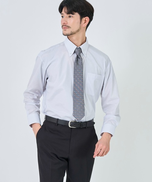 TETE HOMME(テットオム)の「形態安定 吸水速乾 アソート T/Cドレスシャツ(ビジネスシャツ・メンズ・ブルー/ホワイト系1/グレー系1/サックスブルー/ホワイト系2/チェック・X-LARGE/LARGE/MEDIUM)」の4枚目の写真