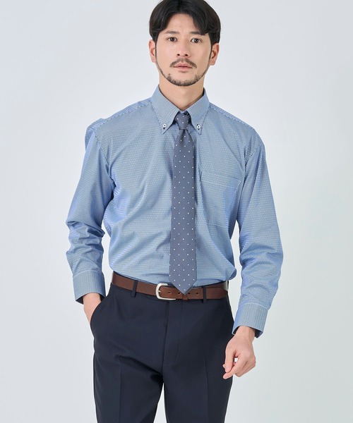 TETE HOMME(テットオム)の「形態安定 吸水速乾 アソート T/Cドレスシャツ(ビジネスシャツ・メンズ・ブルー/ホワイト系1/グレー系1/サックスブルー/ホワイト系2/チェック・X-LARGE/LARGE/MEDIUM)」の6枚目の写真