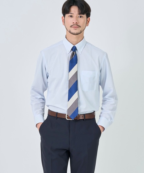 TETE HOMME(テットオム)の「形態安定 吸水速乾 アソート T/Cドレスシャツ(ビジネスシャツ・メンズ・ブルー/ホワイト系1/グレー系1/サックスブルー/ホワイト系2/チェック・X-LARGE/LARGE/MEDIUM)」の5枚目の写真