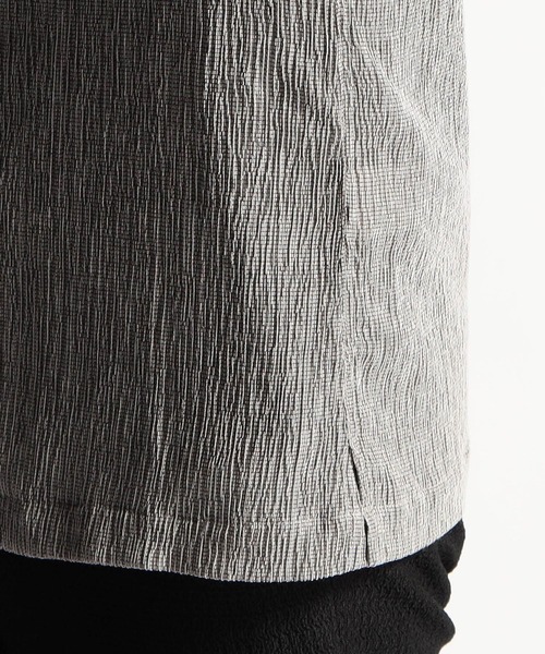 HIDEAWAYS NICOLE（ハイダウェイニコル）の「テンセル楊柳ストレッチ半袖シャツ（シャツ/ブラウス・メンズ・ライトグレー/オフホワイト/オレンジ/ホワイト×ブラック・MEDIUM/LARGE/X-LARGE）」の16枚目の写真