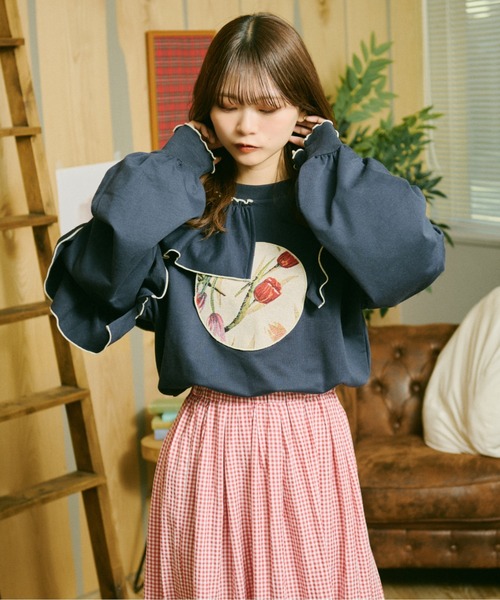 クティールとレトロ】フリルゴブランスウェット（スウェット