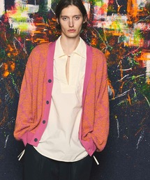 MAISON SPECIAL | 《UNISEX》Damask Jacquard Prime-Over V-Neck Knit Cardigan/ダマスクジャガードプライムオーバーVネックニットカーディガン【MAISON SPECIAL/メゾンスペシャル】(カーディガン/ボレロ)