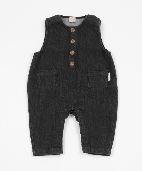 petit main（プティマイン）の「デニムサロペット（サロペット/オーバーオール・キッズ・ブラック/ブルー/アイボリー・80ｃｍ/70cm）」の3枚目の写真
