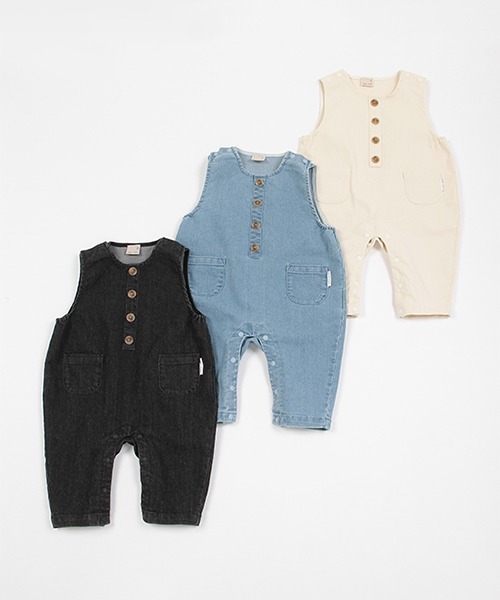 petit main（プティマイン）の「デニムサロペット（サロペット/オーバーオール・キッズ・ブラック/ブルー/アイボリー・80ｃｍ/70cm）」の11枚目の写真