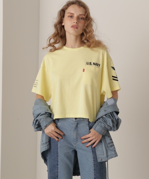 AVIREX（アヴィレックス）の「NAVAL POCKET SHORT T-SHIRT/ネイ