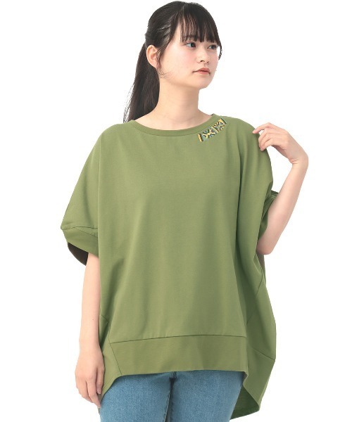 チチカカ(チチカカ)の「ドルマンコクーン刺繍プルオーバー(Tシャツ/カットソー・レディース・ベージュ/ブラック/カーキ/ターコイズブルー・FREE)」の12枚目の写真