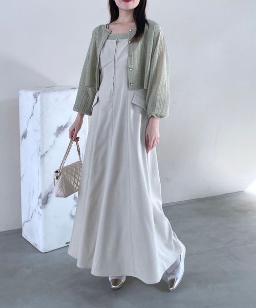 mysty woman（ミスティウーマン）の「ラッセルレースアンサンブルロングスリーブ　104217（Tシャツ/カットソー・レディース・カーキ/アイボリー/ベージュ・FREE）」の11枚目の写真