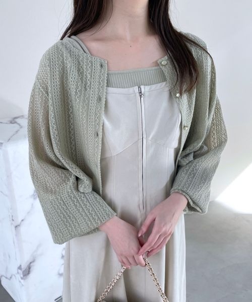 mysty woman（ミスティウーマン）の「ラッセルレースアンサンブルロングスリーブ　104217（Tシャツ/カットソー・レディース・カーキ/アイボリー/ベージュ・FREE）」の12枚目の写真