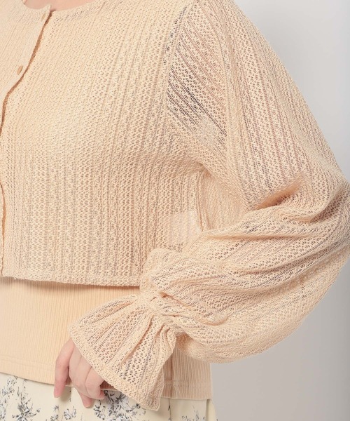 mysty woman（ミスティウーマン）の「ラッセルレースアンサンブルロングスリーブ　104217（Tシャツ/カットソー・レディース・カーキ/アイボリー/ベージュ・FREE）」の18枚目の写真