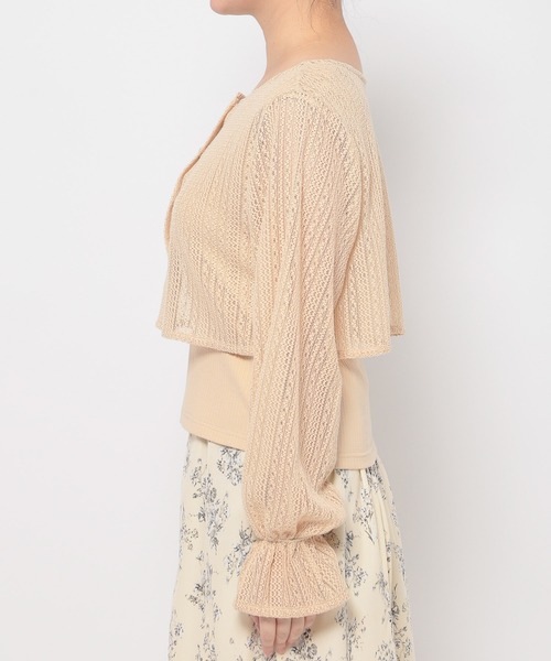 mysty woman（ミスティウーマン）の「ラッセルレースアンサンブルロングスリーブ　104217（Tシャツ/カットソー・レディース・カーキ/アイボリー/ベージュ・FREE）」の14枚目の写真