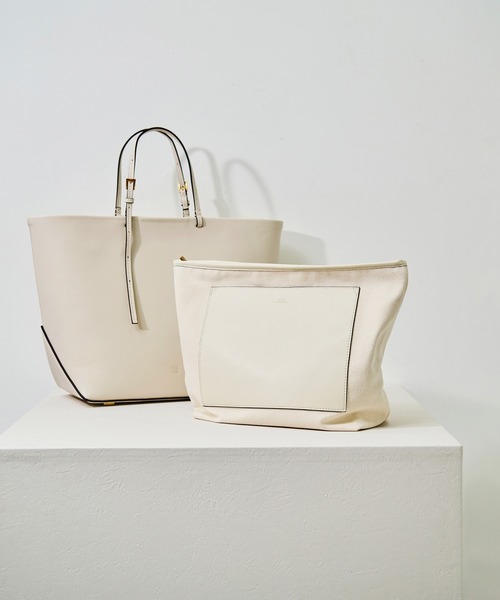 ROPE'（ロペ）の「Aretha Bag （アリーサ バッグ）【A4対応/ポーチ付き】【通勤】（トートバッグ・レディース・オフホワイト/ベージュ系その他・FREE）」の21枚目の写真