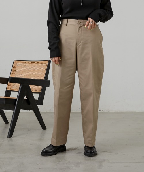 Auntie Rosa Holiday（アンティローザホリデー）の「【骨格ストレート】TCツイルハイウエストチノ（チノパンツ・レディース・ベージュ/ネイビー/ダークグレー/カーキ・マルチサイズ）」の10枚目の写真