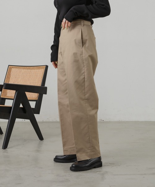Auntie Rosa Holiday（アンティローザホリデー）の「【骨格ストレート】TCツイルハイウエストチノ（チノパンツ・レディース・ベージュ/ネイビー/ダークグレー/カーキ・マルチサイズ）」の7枚目の写真