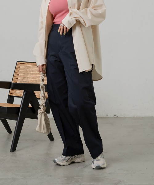 Auntie Rosa Holiday（アンティローザホリデー）の「【骨格ストレート】TCツイルハイウエストチノ（チノパンツ・レディース・ベージュ/ネイビー/ダークグレー/カーキ・マルチサイズ）」の6枚目の写真