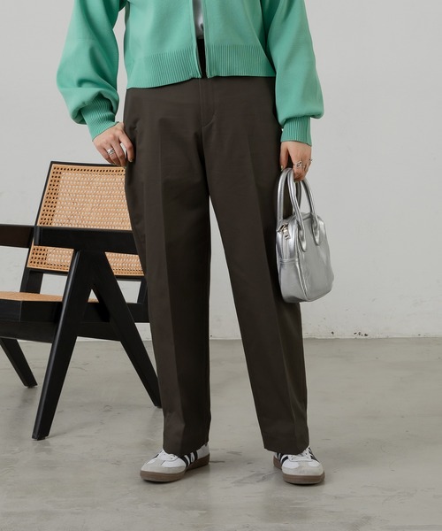 Auntie Rosa Holiday（アンティローザホリデー）の「【骨格ストレート】TCツイルハイウエストチノ（チノパンツ・レディース・ベージュ/ネイビー/ダークグレー/カーキ・マルチサイズ）」の5枚目の写真