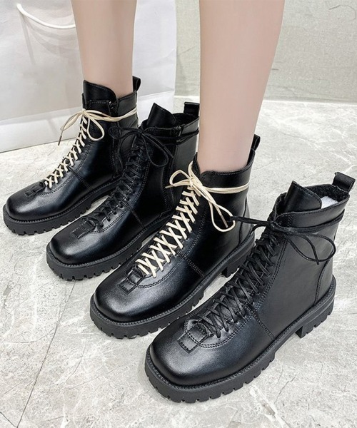 Miniministore(ミニミニストア)の「厚底 ショートブーツ レディース 裏起毛(ブーツ・レディース・ブラック系1/ブラック系2・24.5cm/23.0cm/22.5cm/23.5cm/24.0cm)」の22枚目の写真