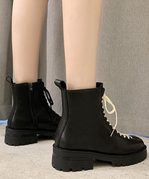 Miniministore(ミニミニストア)の「厚底 ショートブーツ レディース 裏起毛(ブーツ・レディース・ブラック系1/ブラック系2・24.5cm/23.0cm/22.5cm/23.5cm/24.0cm)」の16枚目の写真