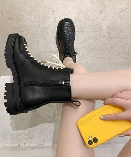 Miniministore(ミニミニストア)の「厚底 ショートブーツ レディース 裏起毛(ブーツ・レディース・ブラック系1/ブラック系2・24.5cm/23.0cm/22.5cm/23.5cm/24.0cm)」の20枚目の写真