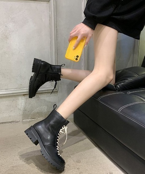 Miniministore(ミニミニストア)の「厚底 ショートブーツ レディース 裏起毛(ブーツ・レディース・ブラック系1/ブラック系2・24.5cm/23.0cm/22.5cm/23.5cm/24.0cm)」の10枚目の写真