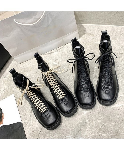 Miniministore(ミニミニストア)の「厚底 ショートブーツ レディース 裏起毛(ブーツ・レディース・ブラック系1/ブラック系2・24.5cm/23.0cm/22.5cm/23.5cm/24.0cm)」の12枚目の写真
