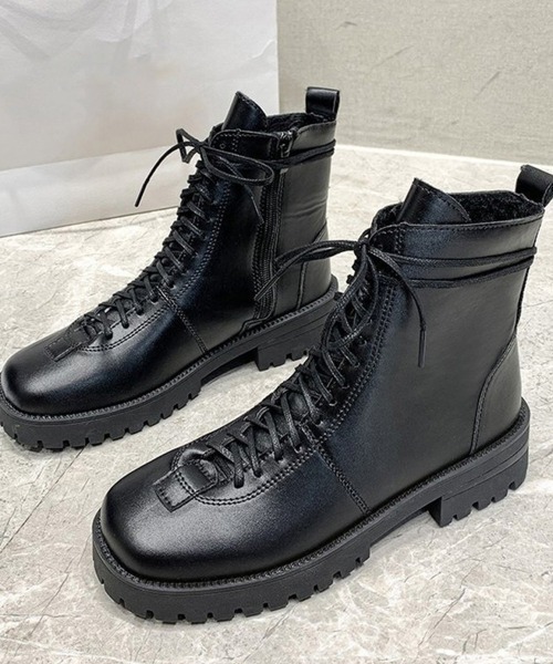 Miniministore(ミニミニストア)の「厚底 ショートブーツ レディース 裏起毛(ブーツ・レディース・ブラック系1/ブラック系2・24.5cm/23.0cm/22.5cm/23.5cm/24.0cm)」の14枚目の写真