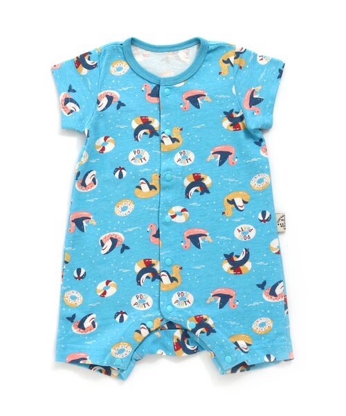 BREEZE（ブリーズ）の「総柄ロンパス　マイファーストブリーズ（ロンパース・キッズ・ブラウン/ピンク/チャコール/チェック/ミント/オレンジ/イエロー/ブルー/グレー/オフホワイト/アイボリー・60/70/80）」の7枚目の写真