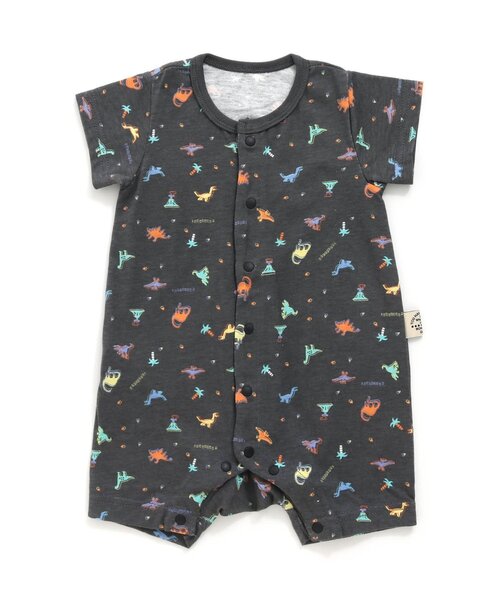 BREEZE（ブリーズ）の「総柄ロンパス　マイファーストブリーズ（ロンパース・キッズ・ブラウン/ピンク/チャコール/チェック/ミント/オレンジ/イエロー/ブルー/グレー/オフホワイト/アイボリー・60/70/80）」の5枚目の写真