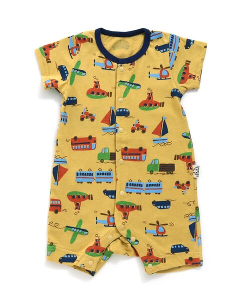 BREEZE（ブリーズ）の「総柄ロンパス　マイファーストブリーズ（ロンパース・キッズ・ブラウン/ピンク/チャコール/チェック/ミント/オレンジ/イエロー/ブルー/グレー/オフホワイト/アイボリー・60/70/80）」の14枚目の写真