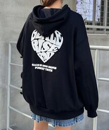 Backハートロゴチュニックパーカー