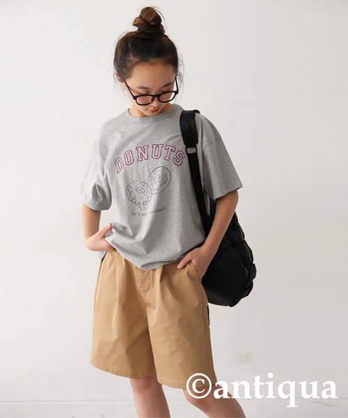 antiqua（アンティカ）の「フードロゴTシャツ（Tシャツ/カットソー・キッズ・ネイビー/イエロー/オフホワイト/ピンク/ブラック/杢グレー・150/140/160）」の11枚目の写真