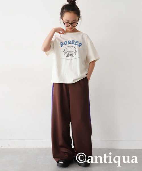 antiqua（アンティカ）の「フードロゴTシャツ（Tシャツ/カットソー・キッズ・ネイビー/イエロー/オフホワイト/ピンク/ブラック/杢グレー・150/140/160）」の8枚目の写真