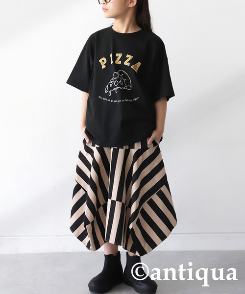 antiqua（アンティカ）の「フードロゴTシャツ（Tシャツ/カットソー・キッズ・ネイビー/イエロー/オフホワイト/ピンク/ブラック/杢グレー・150/140/160）」の10枚目の写真