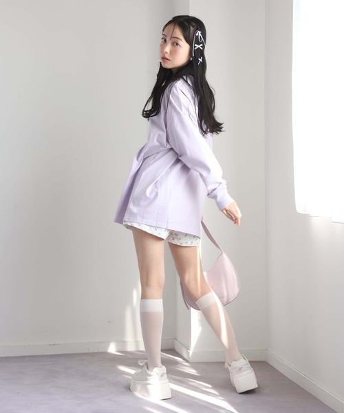 one after another NICE CLAUP(ワンアフターアナザーナイスクラップ)の「オーバーサイズアソートロンT(Tシャツ/カットソー・レディース・ホワイト×ブラック/杢グレー/ラベンダー/イエロー/ホワイト/ホワイト系その他/ブラック×ホワイト・FREE)」の11枚目の写真