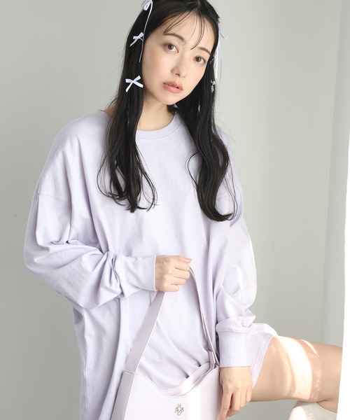 one after another NICE CLAUP(ワンアフターアナザーナイスクラップ)の「オーバーサイズアソートロンT(Tシャツ/カットソー・レディース・ホワイト×ブラック/杢グレー/ラベンダー/イエロー/ホワイト/ホワイト系その他/ブラック×ホワイト・FREE)」の13枚目の写真