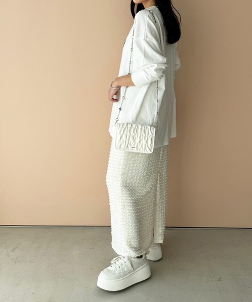 one after another NICE CLAUP(ワンアフターアナザーナイスクラップ)の「オーバーサイズアソートロンT(Tシャツ/カットソー・レディース・ホワイト×ブラック/杢グレー/ラベンダー/イエロー/ホワイト/ホワイト系その他/ブラック×ホワイト・FREE)」の21枚目の写真