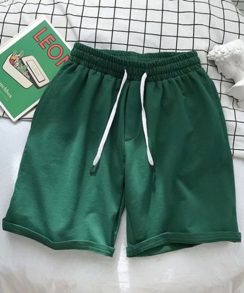 NOWLE（ノウル）の「【NOWLE】無地 クラシック スウェット ハーフパンツ（スウェットパンツ・メンズ・ブルー/ホワイト/ブラック/グリーン/ベージュ・FREE）」の4枚目の写真