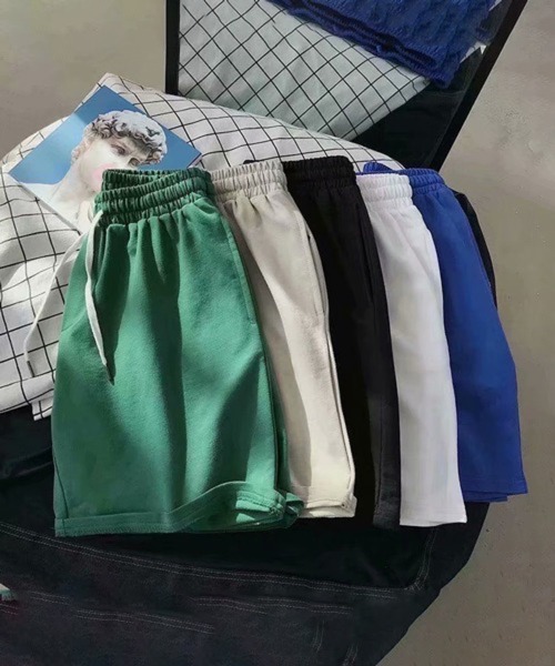 NOWLE（ノウル）の「【NOWLE】無地 クラシック スウェット ハーフパンツ（スウェットパンツ・メンズ・ブルー/ホワイト/ブラック/グリーン/ベージュ・FREE）」の6枚目の写真