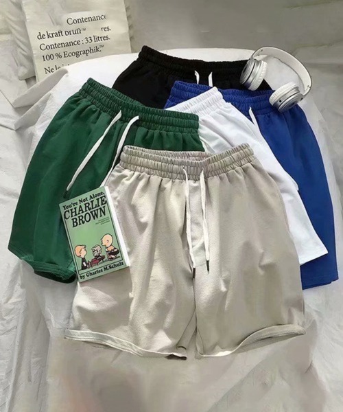 NOWLE（ノウル）の「【NOWLE】無地 クラシック スウェット ハーフパンツ（スウェットパンツ・メンズ・ブルー/ホワイト/ブラック/グリーン/ベージュ・FREE）」の7枚目の写真