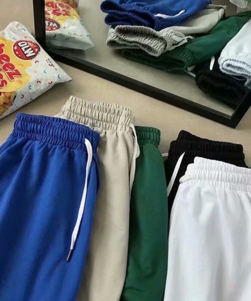 NOWLE（ノウル）の「【NOWLE】無地 クラシック スウェット ハーフパンツ（スウェットパンツ・メンズ・ブルー/ホワイト/ブラック/グリーン/ベージュ・FREE）」の8枚目の写真