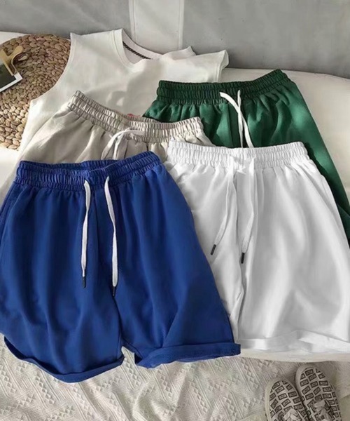 NOWLE（ノウル）の「【NOWLE】無地 クラシック スウェット ハーフパンツ（スウェットパンツ・メンズ・ブルー/ホワイト/ブラック/グリーン/ベージュ・FREE）」の10枚目の写真