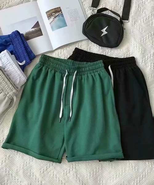 NOWLE（ノウル）の「【NOWLE】無地 クラシック スウェット ハーフパンツ（スウェットパンツ・メンズ・ブルー/ホワイト/ブラック/グリーン/ベージュ・FREE）」の15枚目の写真