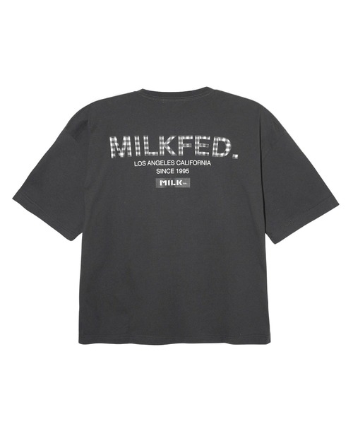 MILKFED.（ミルクフェド）の「CHECKERED LOGO WIDE S/S TEE（Tシャツ/カットソー・レディース・ホワイト/オフホワイト/チャコール/ライトピンク・M/L）」の3枚目の写真