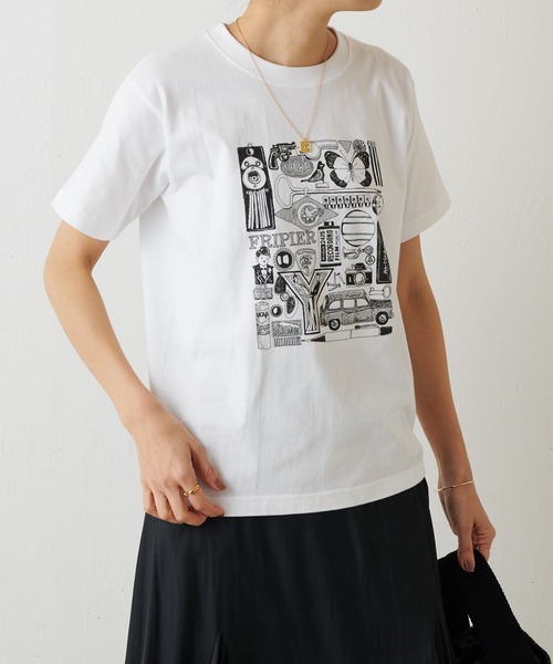 BEARDSLEY（ビアズリー）の「《FRIPIER》ブロカントTee（Tシャツ/カットソー・レディース・ホワイト・FREE）」の4枚目の写真
