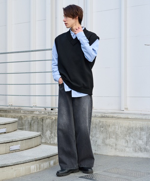 COLONY 2139（コロニートゥーワンスリーナイン）の「エアリーニットベスト（ベスト・メンズ・ブルー/ブラック・LARGE/MEDIUM）」の19枚目の写真