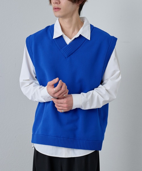 COLONY 2139（コロニートゥーワンスリーナイン）の「エアリーニットベスト（ベスト・メンズ・ブルー/ブラック・LARGE/MEDIUM）」の14枚目の写真