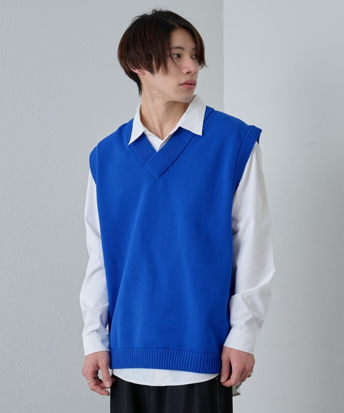 COLONY 2139（コロニートゥーワンスリーナイン）の「エアリーニットベスト（ベスト・メンズ・ブルー/ブラック・LARGE/MEDIUM）」の18枚目の写真