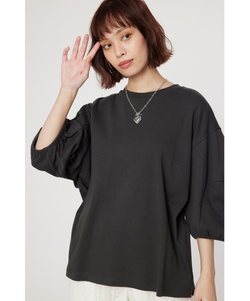 RODEO CROWNS WIDE BOWL（ロデオクラウンズワイドボウル）の「袖ボリュームトップス（Tシャツ/カットソー・レディース・チャコールグレー/ピンク系その他/アイボリー/イエロー系その他・FREE）」の3枚目の写真