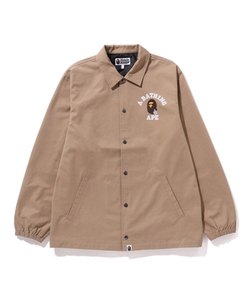 A BATHING APE（アベイシングエイプ）の「GO APE POINTER COLLEGE COACH JACKET（ミリタリージャケット・メンズ・ベージュ/ブラック・SMALL/LARGE/MEDIUM/X-LARGE/XX-LARGE）」の2枚目の写真
