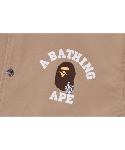 A BATHING APE（アベイシングエイプ）の「GO APE POINTER COLLEGE COACH JACKET（ミリタリージャケット・メンズ・ベージュ/ブラック・SMALL/LARGE/MEDIUM/X-LARGE/XX-LARGE）」の6枚目の写真